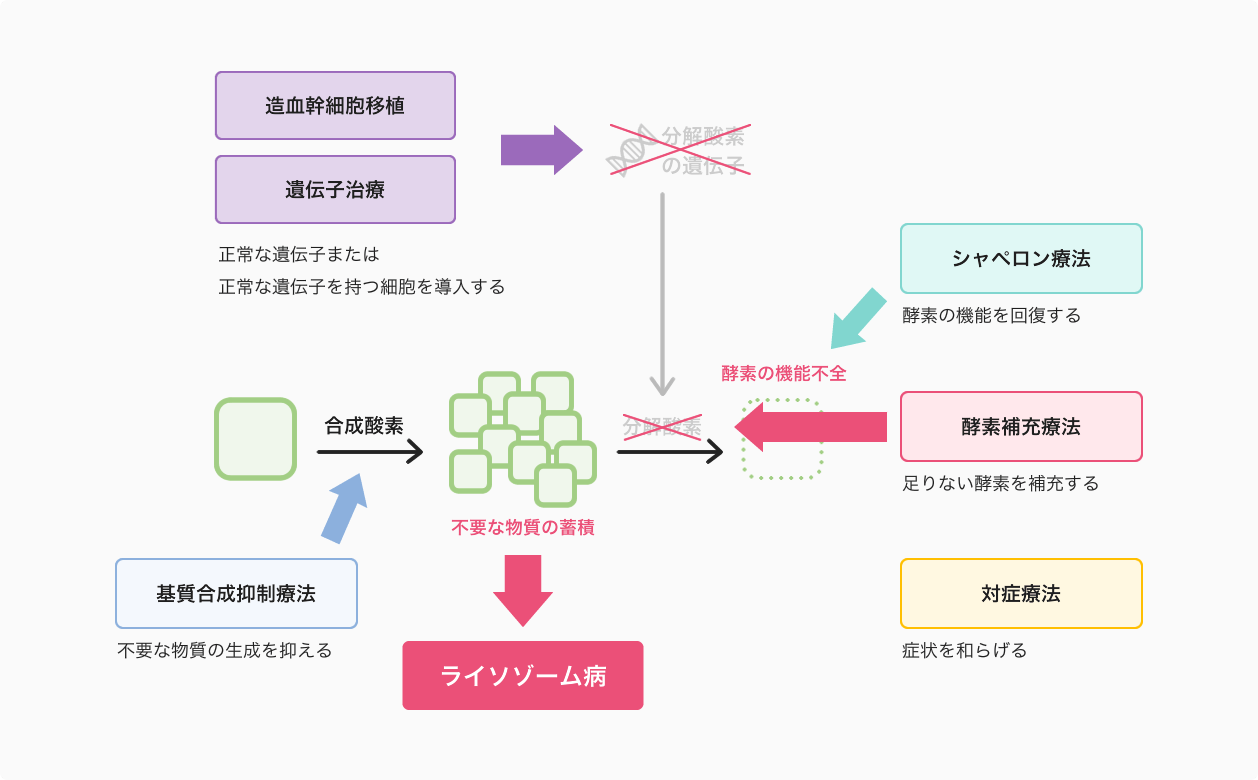 イラスト:主な治療法の模式図